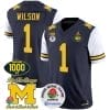 Roman Wilson Jersey #1 Michigan Wolverines Vapor Stitched 1000 Wins Rose Bowl Patch White Sleeves 5 Roman Wilson Jersey #1 Michigan Wolverines Vapor Stitched 1000 Wins Rose Bowl Patch White Sleeves