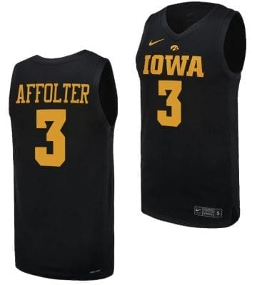 Sydney Affolter Jersey #3 Iowa Hawkeyes Basketball uniform 2023-24 Black