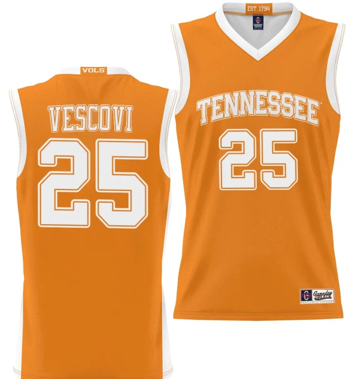 Santiago Vescovi Jersey #25 Tennessee Volunteers NIL College Basketball Lightweight Orange 1 Santiago Vescovi Jersey #25 Tennessee Volunteers NIL College Basketball Lightweight Orange