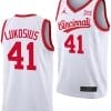 Simas Lukosius Jersey #41 Cincinnati Bearcats 70s Throwback Basketball White 4 Simas Lukosius Jersey #41 Cincinnati Bearcats 70s Throwback Basketball White