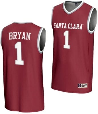 Tyeree Bryan Jersey #1 Santa Clara Broncos Basketball NIL Lightweight Maroon 8 Tyeree Bryan Jersey #1 Santa Clara Broncos Basketball NIL Lightweight Maroon