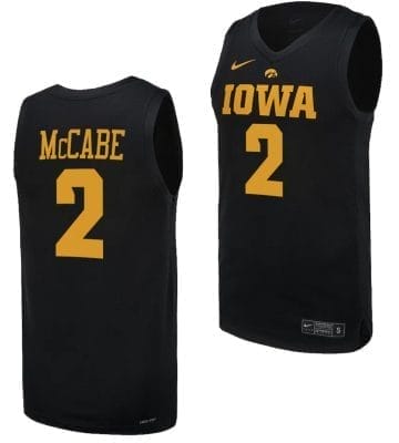 Taylor McCabe Jersey #2 Iowa Hawkeyes Basketball uniform 2023-24 Black 8 Taylor McCabe Jersey #2 Iowa Hawkeyes Basketball uniform 2023-24 Black