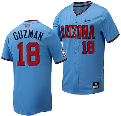 Adonys Guzman Jersey #18 Arizona Wildcats Replica Baseball Full-Button Light Blue 6 Adonys Guzman Jersey #18 Arizona Wildcats Replica Baseball Full-Button Light Blue