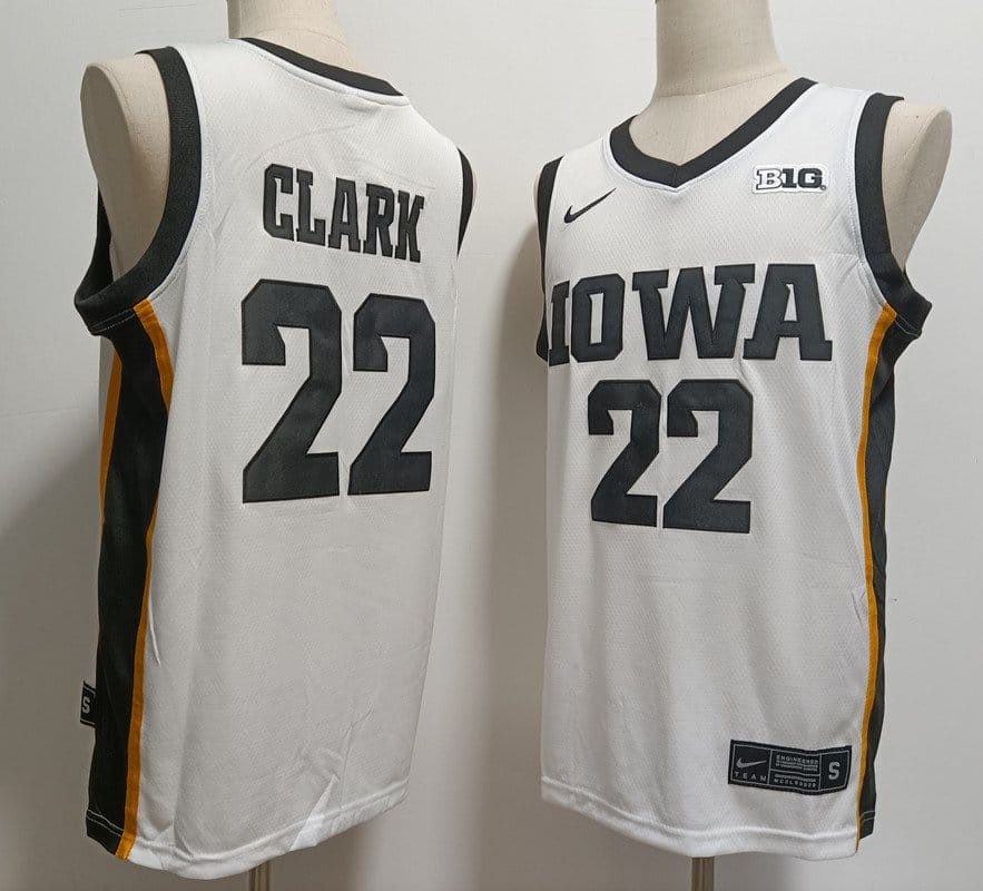 Caitlin Clark Jersey #22 Iowa Hawkeyes Ncaa College Basketball White Black 1 Caitlin Clark Jersey #22 Iowa Hawkeyes Ncaa College Basketball White Black