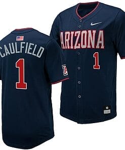 Garen Caulfield Jersey #1 Arizona Wildcats Replica Baseball Full-Button Navy