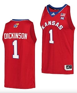 Hunter Dickinson Jersey #1 Kansas Jayhawks College Basketball Red