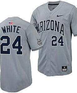 Mason White Jersey #24 Arizona Wildcats Replica Baseball Full-Button Gray