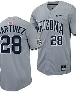 Matthew Martinez Jersey #28 Arizona Wildcats Replica Baseball Full-Button Gray