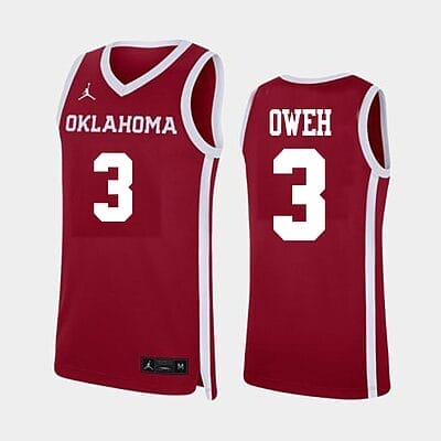 Otega Oweh Jersey #3 Oklahoma Sooners College Basketball Red 6 Otega Oweh Jersey #3 Oklahoma Sooners College Basketball Red