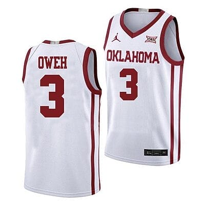 Otega Oweh Jersey #3 Oklahoma Sooners College Basketball White 6 Otega Oweh Jersey #3 Oklahoma Sooners College Basketball White