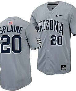 Tommy Splaine Jersey #20 Arizona Wildcats Replica Baseball Full-Button Gray