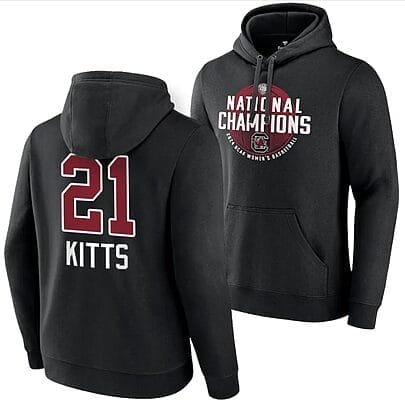 Chloe Kitts Hoodie #21 South Carolina Gamecocks 2024 NCAA Basketball National Champions Pullover Locker Room Black 8 Chloe Kitts Hoodie #21 South Carolina Gamecocks 2024 NCAA Basketball National Champions Pullover Locker Room Black