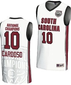 Kamilla Cardoso Jersey #10 South Carolina Gamecocks 2024 NCAA Basketball National Champions White