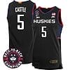 Stephon Castle Jersey #5 UConn Huskies Basketball 2024 Back To Back Champions Patch Black 4 Stephon Castle Jersey #5 UConn Huskies Basketball 2024 Back To Back Champions Patch Black