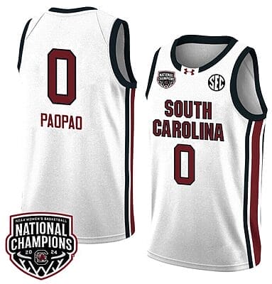 Te-Hina Paopao Jersey #0 South Carolina Gamecocks 2024 NCAA Basketball National Champions White Red 8 Te-Hina Paopao Jersey #0 South Carolina Gamecocks 2024 NCAA Basketball National Champions White Red