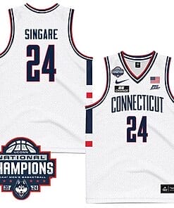 Youssouf Singare Jersey #24 UConn Huskies 2024 NCAA Basketball National Champions White