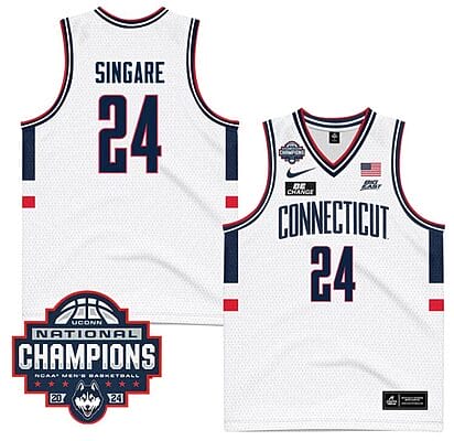 Youssouf Singare Jersey #24 UConn Huskies 2024 NCAA Basketball National Champions White 8 Youssouf Singare Jersey #24 UConn Huskies 2024 NCAA Basketball National Champions White
