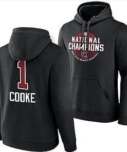 Zia Cooke Hoodie #1 South Carolina Gamecocks 2024 NCAA Basketball National Champions Pullover Locker Room Black