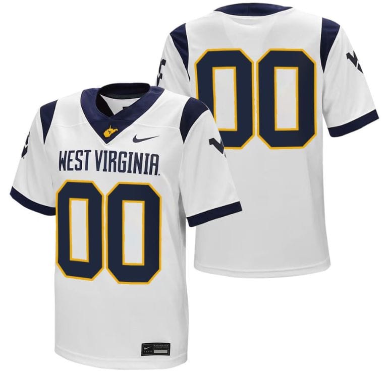 Custom West Virginia Mountaineers Jersey Name and Number College Football Stitched White 8 Custom West Virginia Mountaineers Jersey Name and Number College Football Stitched White
