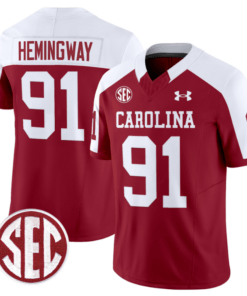 Tonka Hemingway Jersey #91 South Carolina Gamecocks Football 1980 Throwback Vapor Limited SEC Patch Garnet Alternate
