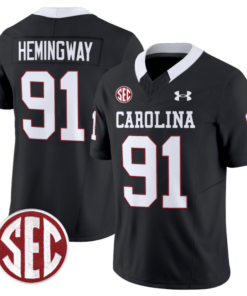 Tonka Hemingway Jersey #91 South Carolina Gamecocks Football 1980 Throwback Vapor Limited SEC Patch Black