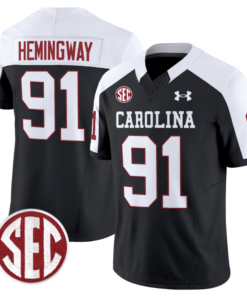 Tonka Hemingway Jersey #91 South Carolina Gamecocks Football 1980 Throwback Vapor Limited SEC Patch Black Alternate