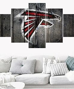 Atlanta Falcons Logo 1 Football – 5 Panel Canvas Prints Wall Art Home Decor Frame Set