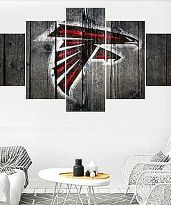 Alternative view of Atlanta Falcons Logo 1 Football – 5 Panel Canvas Prints Wall Art Home Decor Frame Set
