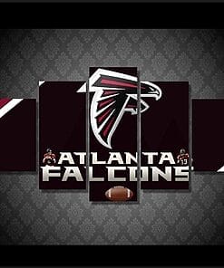 Atlanta Falcons Logo Football – 5 Panel Canvas Prints Wall Art Home Decor Frame Set