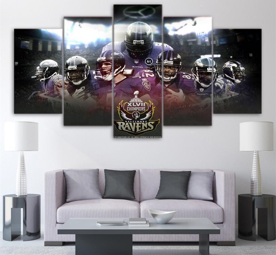 Baltimore Ravens Champion Football – 5 Panel Canvas Prints Wall Art Home Decor Frame Set 1 Baltimore Ravens Champion Football – 5 Panel Canvas Prints Wall Art Home Decor Frame Set
