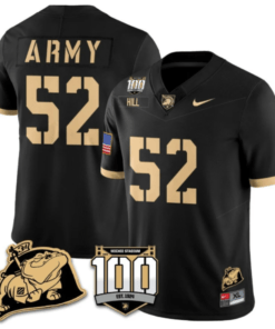 Austin Hill Jersey #52 Army Black Knights Vapor Limited College Football Stitched Black