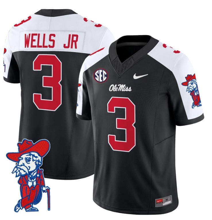 Antwane Wells Jr Jersey #3 Ole Miss Rebels Vapor Limited College Football Stitched Black Alternate 8 Antwane Wells Jr Jersey #3 Ole Miss Rebels Vapor Limited College Football Stitched Black Alternate