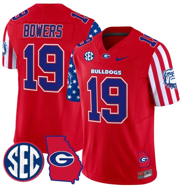 Brock Bowers Jersey #19 Georgia Bulldogs American Style Vapor Limited Football Stitched Red 8 Brock Bowers Jersey #19 Georgia Bulldogs American Style Vapor Limited Football Stitched Red