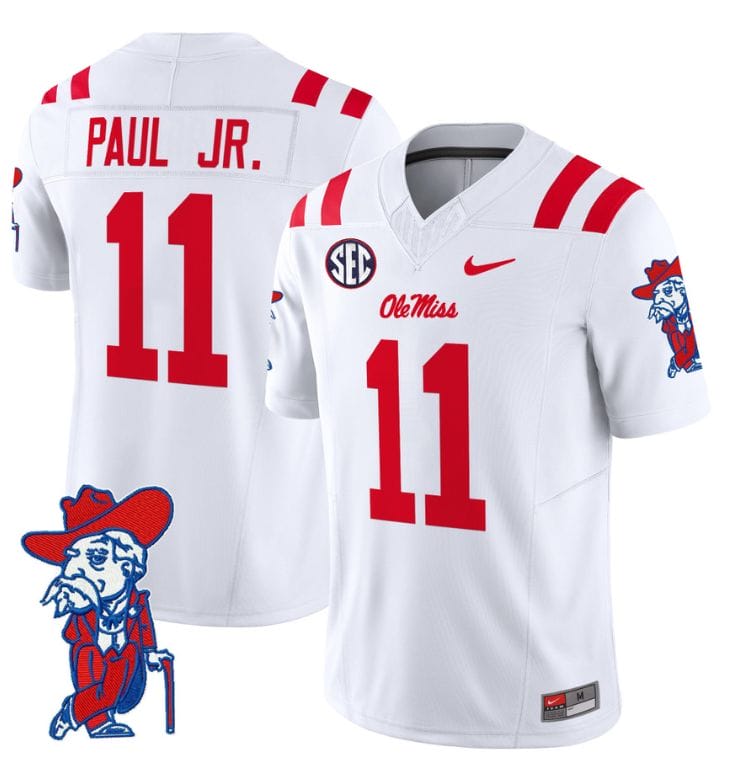 Chris Paul Jr Jersey #11 Ole Miss Rebels Vapor Limited College Football Stitched White 8 Chris Paul Jr Jersey #11 Ole Miss Rebels Vapor Limited College Football Stitched White