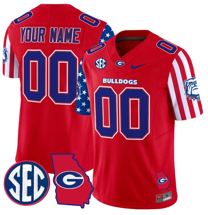 Custom Georgia Bulldogs Jersey Name and Number American Style Vapor Limited Football Stitched Red 8 Custom Georgia Bulldogs Jersey Name and Number American Style Vapor Limited Football Stitched Red