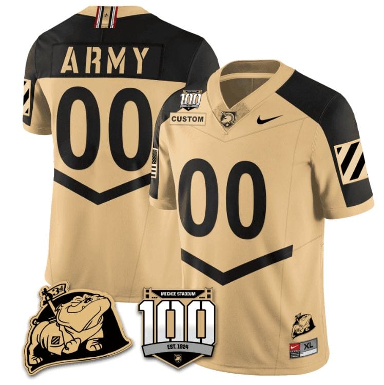 Custom Army Black Knights Jersey Name and Number Vapor Limited College Football Stitched Gold Alternate 8 Custom Army Black Knights Jersey Name and Number Vapor Limited College Football Stitched Gold Alternate