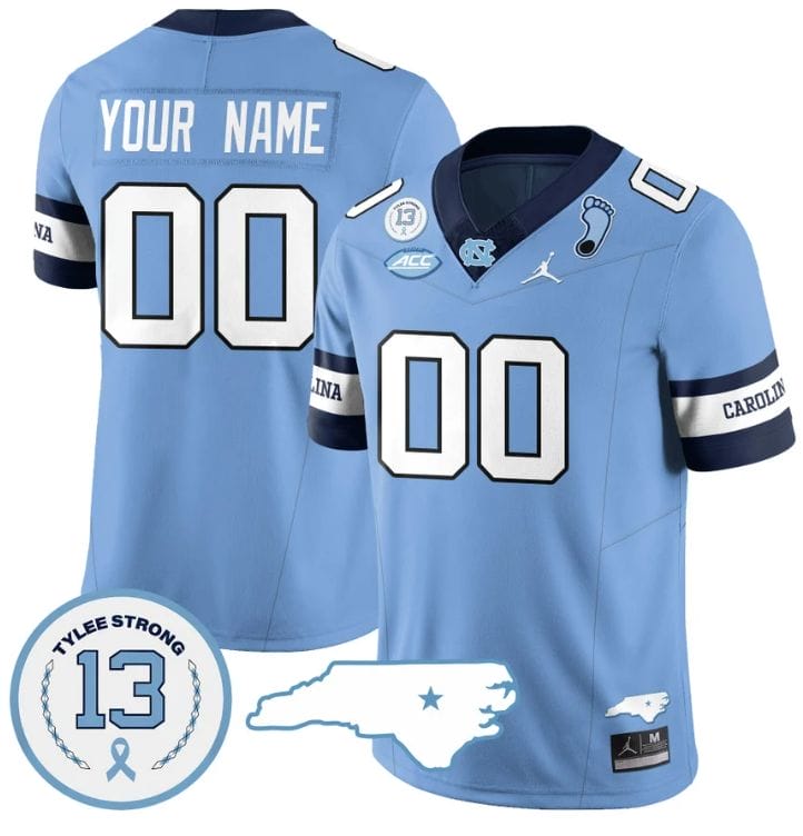 Custom North Carolina Tar Heels Jersey Name and Number Vapor College Football Stitched Alternate Blue 8 Custom North Carolina Tar Heels Jersey Name and Number Vapor College Football Stitched Alternate Blue