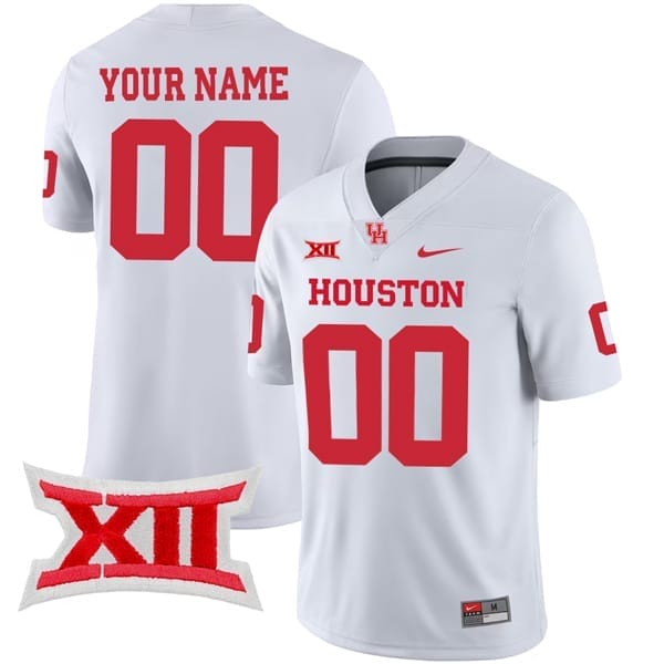 Custom Houston Cougars Jersey Name and Number College Football White Game 8 Custom Houston Cougars Jersey Name and Number College Football White Game – All Stitched