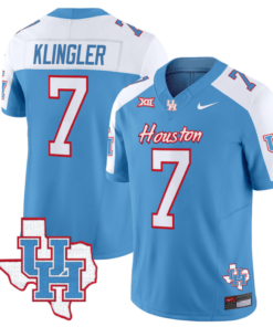 David Klingler Jersey #7 Houston Cougars Oilers Inspired Vapor College Football Limited Stitched Blue Alternate