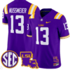Garrett Nussmeier Jersey #13 LSU Tigers 2024 Louisiana Patch Vapor Limited College Football Stitched Purple 4 Garrett Nussmeier Jersey #13 LSU Tigers 2024 Louisiana Patch Vapor Limited College Football Stitched Purple