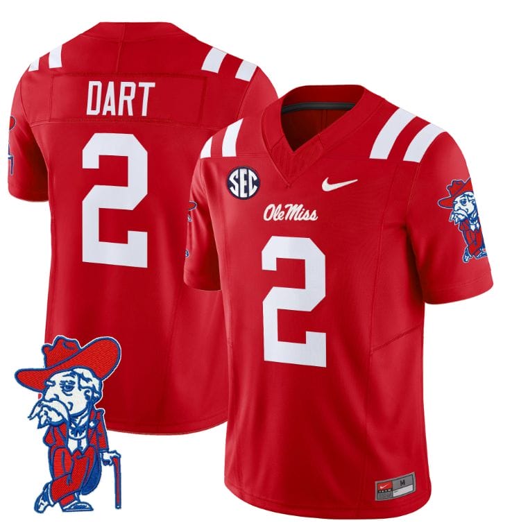 Jaxson Dart Jersey #2 Ole Miss Rebels Vapor Limited College Football Stitched Red 8 Jaxson Dart Jersey #2 Ole Miss Rebels Vapor Limited College Football Stitched Red