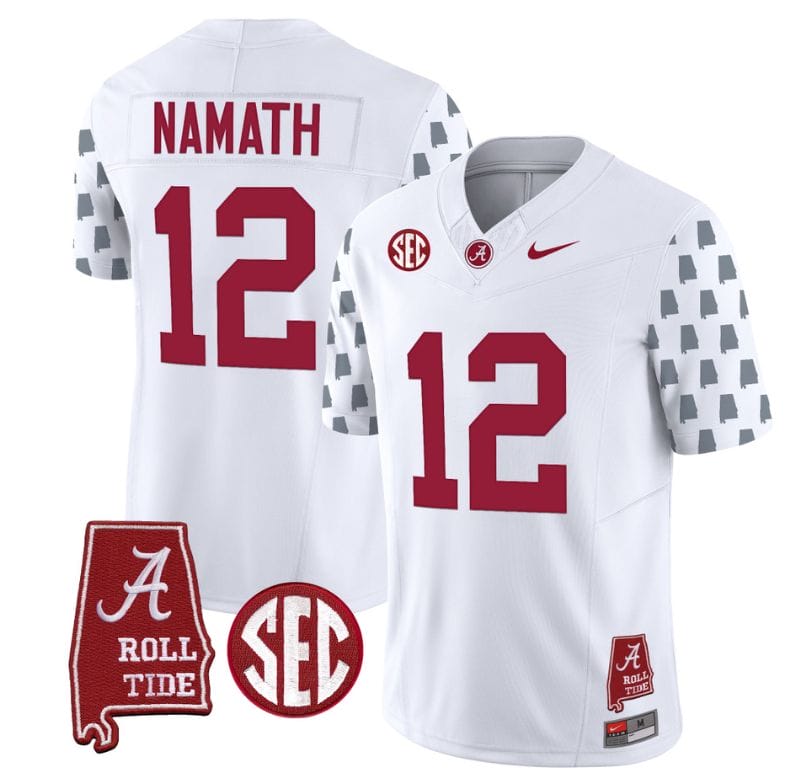 Joe Namath Jersey #12 Alabama Crimson Tide Vapor College Football Limited Stitched White 8 Joe Namath Jersey #12 Alabama Crimson Tide Vapor College Football Limited Stitched White