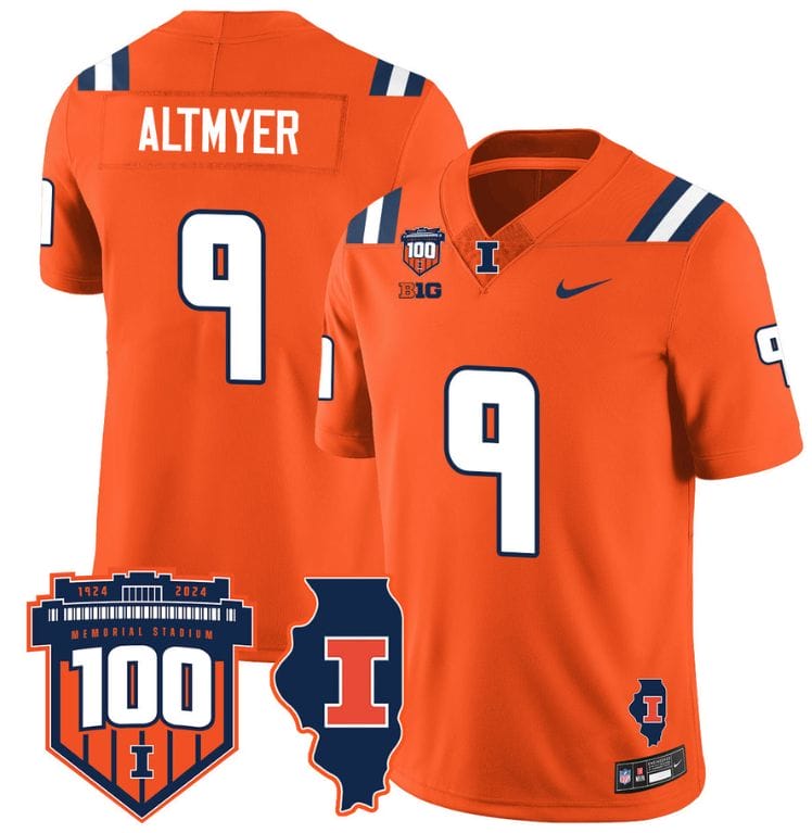 Luke Altmyer Jersey #9 Illinois Fighting Vapor Limited College Football Stitched Orange 8 Luke Altmyer Jersey #9 Illinois Fighting Vapor Limited College Football Stitched Orange