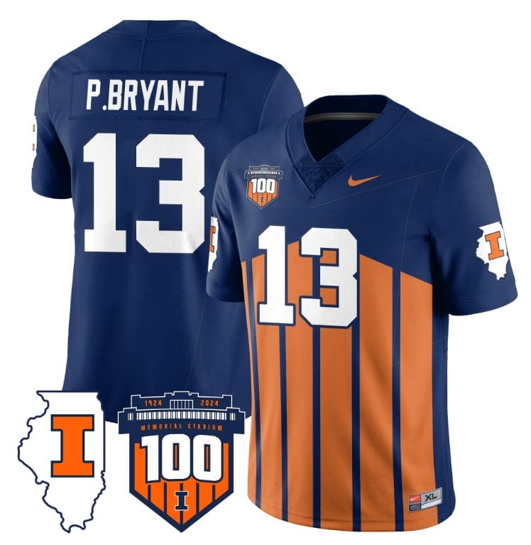 Pat Bryant Jersey #13 Illinois Fighting Vapor Limited College Football Stitched Throwback 8 Pat Bryant Jersey #13 Illinois Fighting Vapor Limited College Football Stitched Throwback