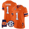 Payton Thorne Jersey #1 Auburn Tigers SEC Patch Vapor Limited College Football Stitched Orange