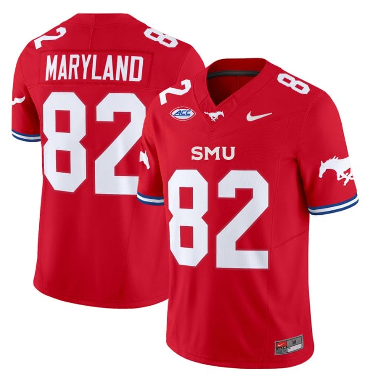 RJ Maryland Jersey #82 SMU Mustangs Icy College Football Vapor Limited Red 8 RJ Maryland Jersey #82 SMU Mustangs Icy College Football Vapor Limited Red