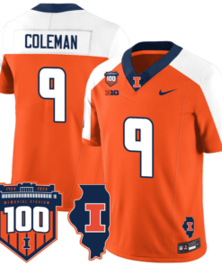 Seth Coleman Jersey #9 Illinois Fighting Vapor Limited College Football Stitched Orange Alternate
