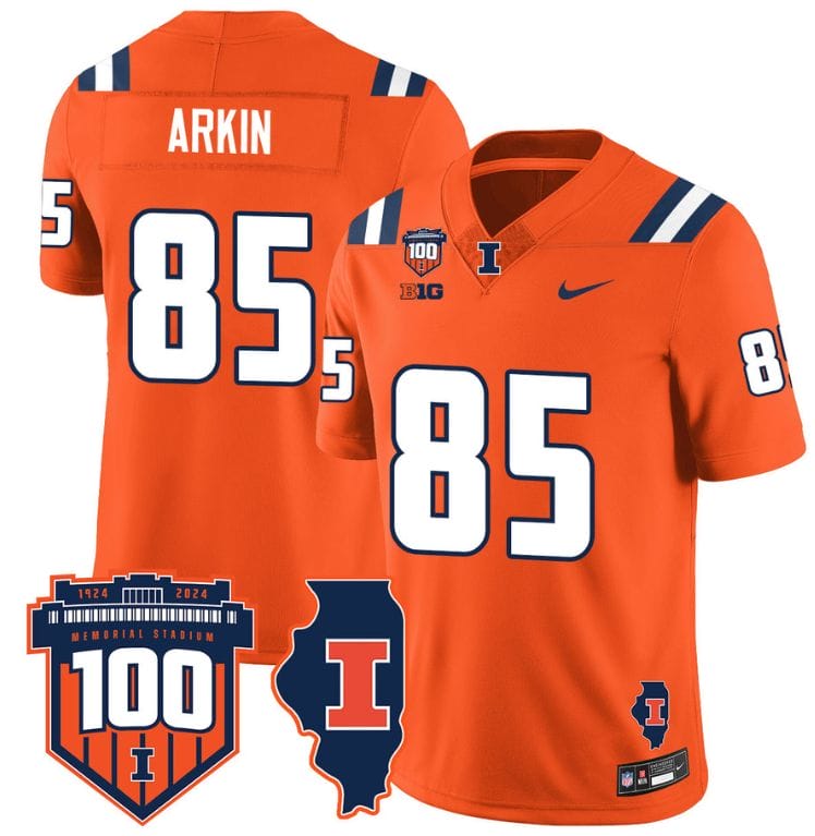 Tanner Arkin Jersey #85 Illinois Fighting Vapor Limited College Football Stitched Orange 8 Tanner Arkin Jersey #85 Illinois Fighting Vapor Limited College Football Stitched Orange