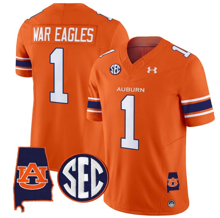 War Eagles Jersey #1 Auburn Tigers SEC Patch Vapor Limited College Football Stitched Orange 8 War Eagles Jersey #1 Auburn Tigers SEC Patch Vapor Limited College Football Stitched Orange