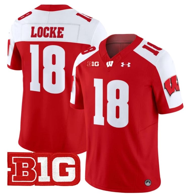 Braedyn Locke Jersey #18 Wisconsin Badgers Vapor Football Stitched Red Alternate 8 Braedyn Locke Jersey #18 Wisconsin Badgers Vapor Football Stitched Red Alternate